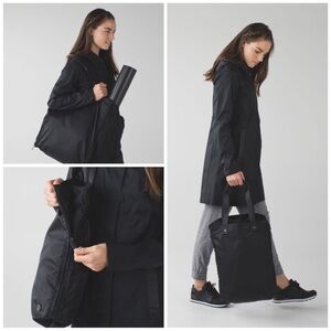 lululemon athletica Think Happy Black Tote Bag/Bring It Om Tote/Yoga Mat Bag